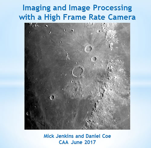 Imaging and Image Processing with a High Frame Rate Camera